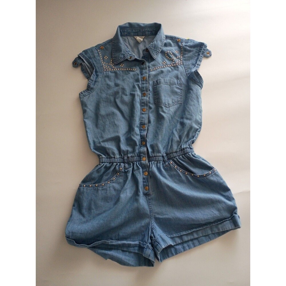 Forever 21 Studded Chambray Denim Romper